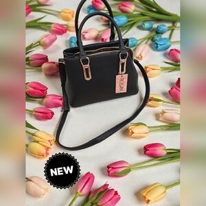 New Rosani vegan leather black satchel bag